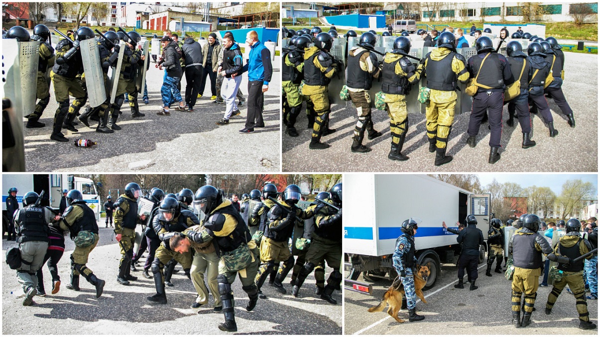 Владимирские полицейские учились разгонять протестующих граждан mvd