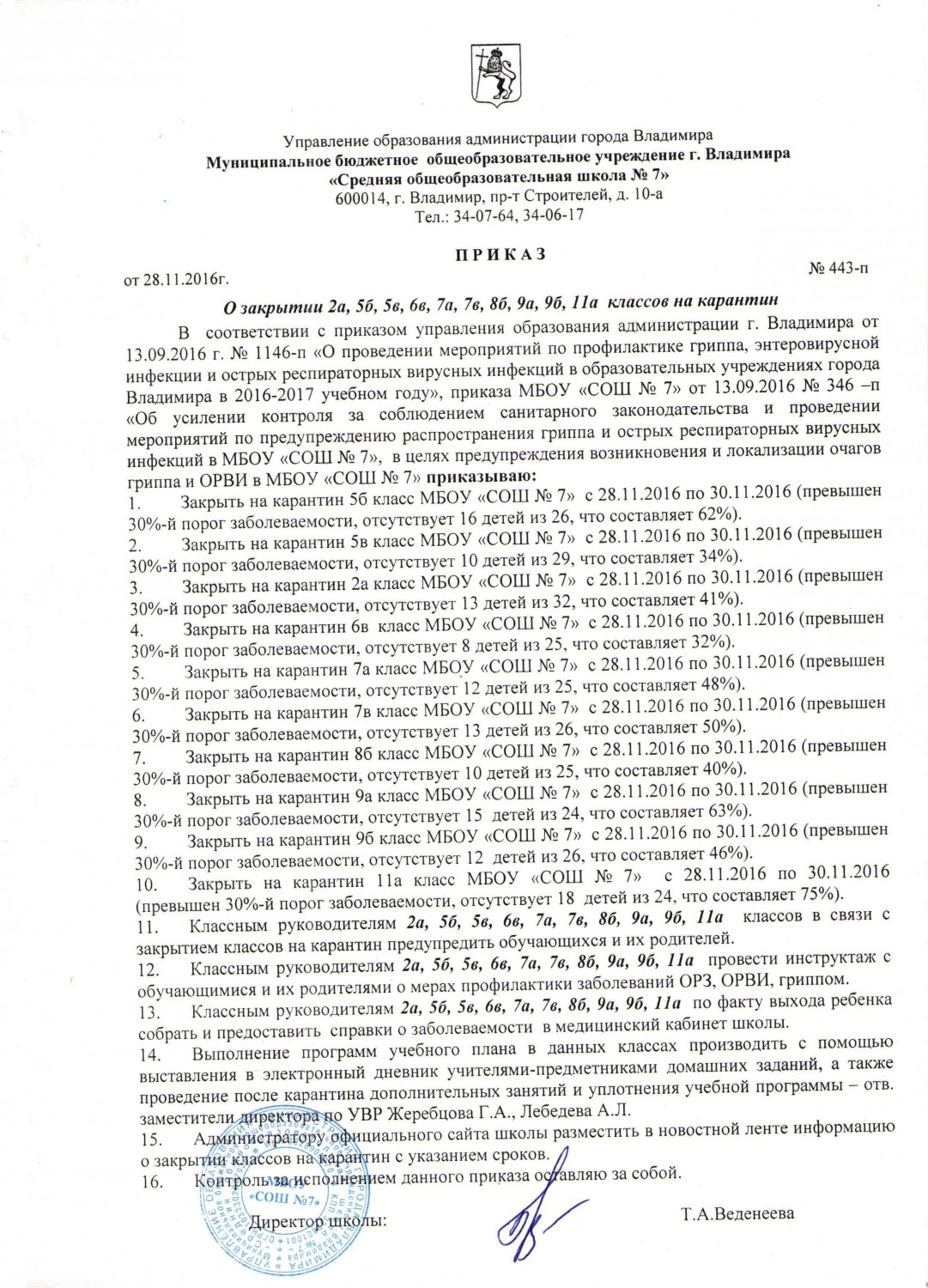 В двух школах города закрыли на карантин несколько классов 53462200