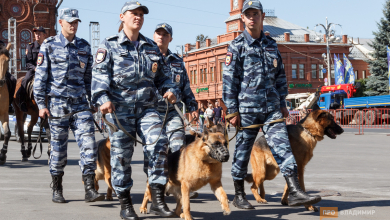 На праздничном разводе полицейским напомнили о выборах