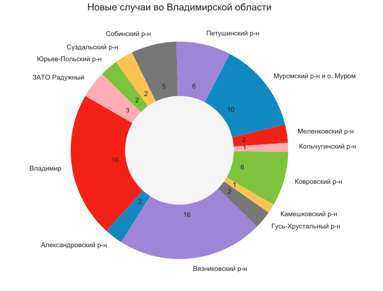 Во Владимирской области 74 новых случая коронавируса