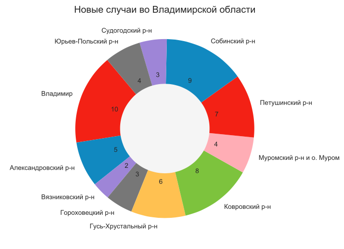 Во Владимирской области коронавирус подтвердился еще у 61 человека