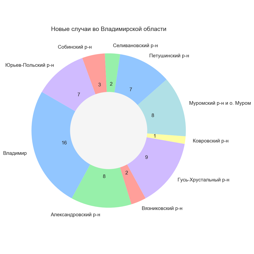 Во Владимирской области коронавирус подтвердился еще у 63 человек