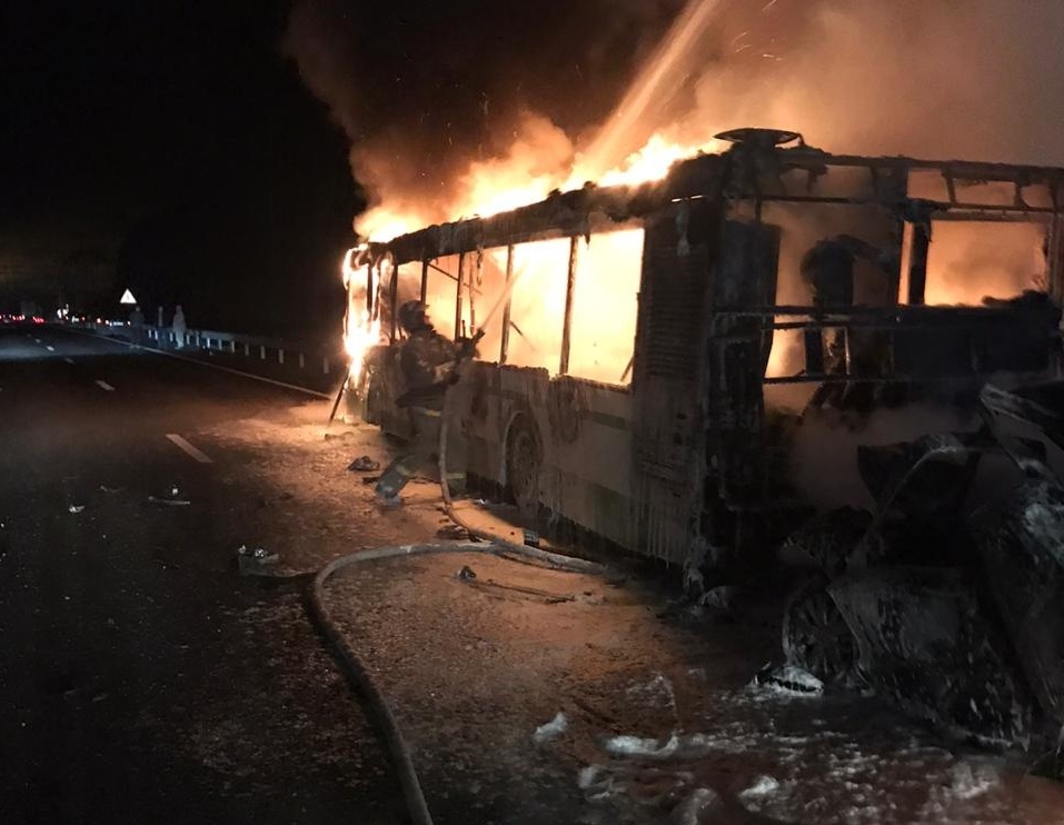 Во Владимирской области в ДТП с пожаром на трассе М-7 погибли два человека