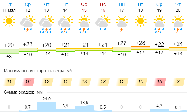 В середине мая во Владимир придет потепление до +28