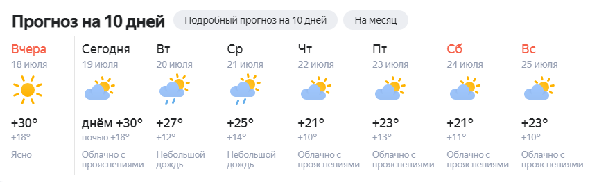 Во Владимирской области похолодает до +21°С