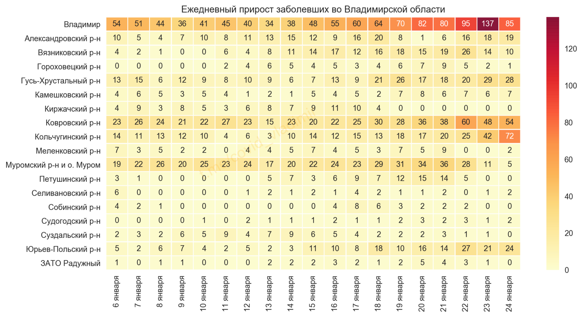 Во Владимирской области выявили 311 новых случаев коронавируса