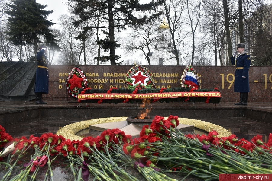 23 февраля во Владимире: чиновники возложили цветы, члены КПРФ провели митинг, а ЛДПР - пикеты