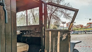 Грузовик в Патриотическом сквере вновь пострадал от рук посетителей