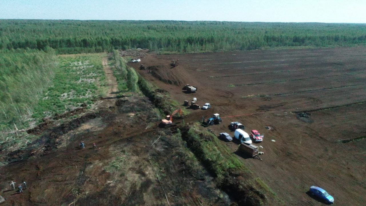 В Гусь-Хрустальном районе горит торф